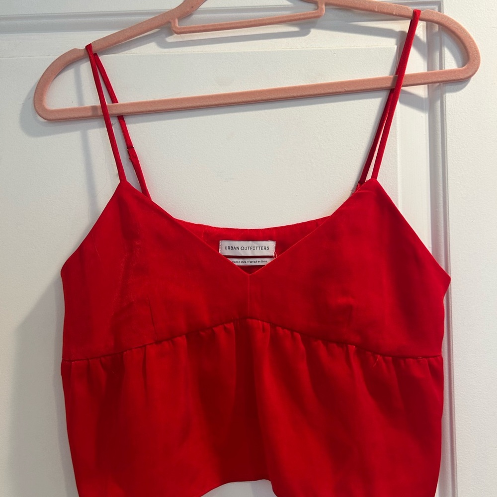 Urban Outfitters Satin Red Crop Camisole